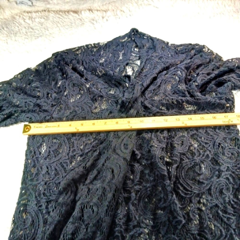 Objex 90s, Vintage Gothic Style Black Open Lace Open Front Duster Women's Small. - Picture 7 of 10